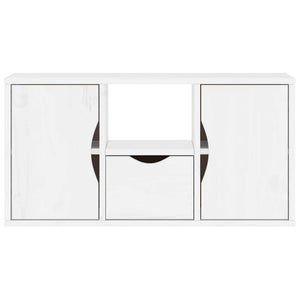 Weißer TV-Schrank Kiefer Massivholz 79 cm
