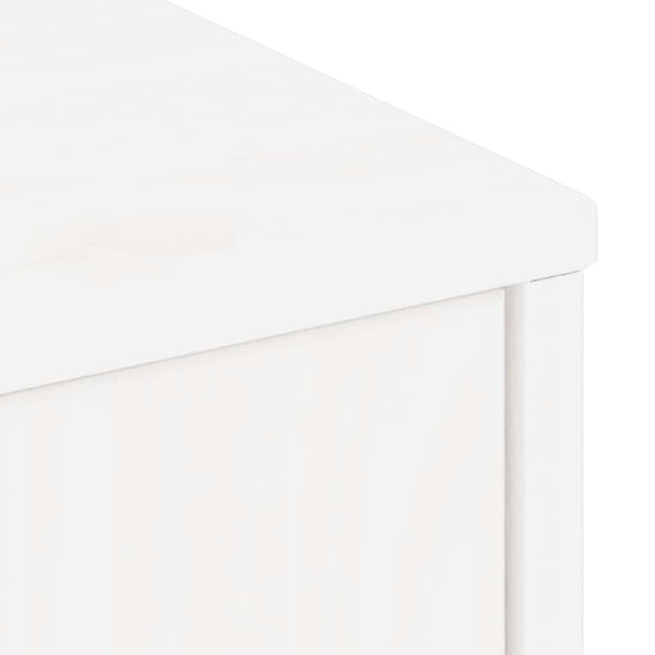 Weißer TV-Schrank Kiefer Massivholz 79 cm