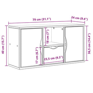 Weißer TV-Schrank Kiefer Massivholz 79 cm