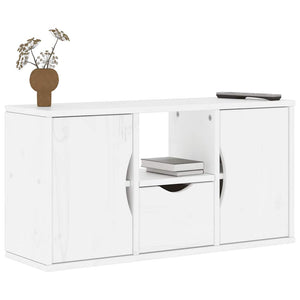 Weißer TV-Schrank Kiefer Massivholz 79 cm