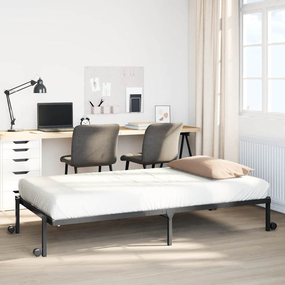 Klappbares Bettgestell Schwarz 75x190 cm