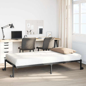 Klappbares Bettgestell Schwarz 100x190 cm