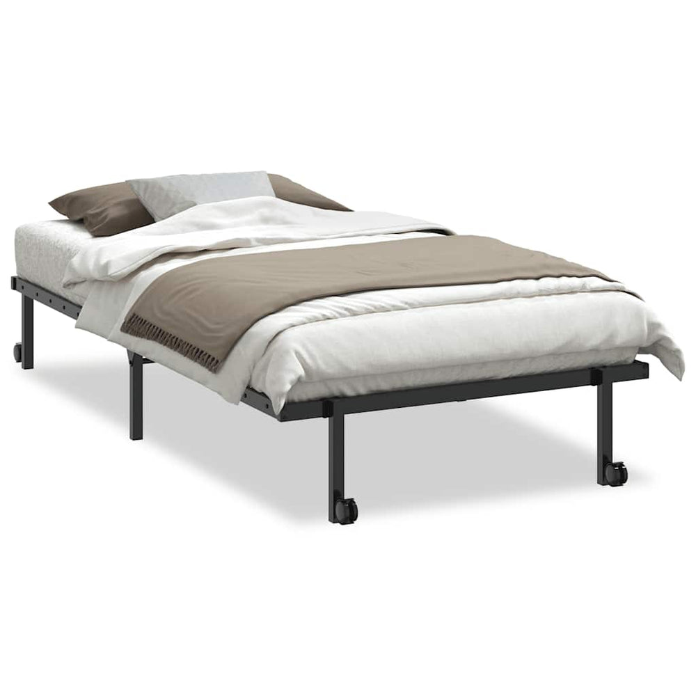 Klappbares Bettgestell Schwarz 100x200 cm