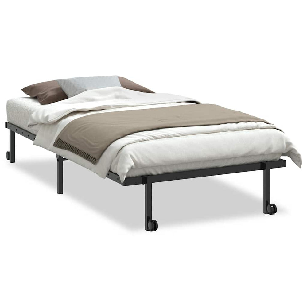 Klappbares Bettgestell Schwarz 107x203 cm