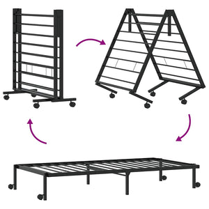 Klappbares Bettgestell Schwarz 107x203 cm