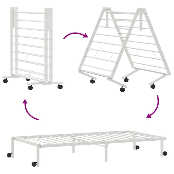 Klappbares Bettgestell Weiß 75x190 cm