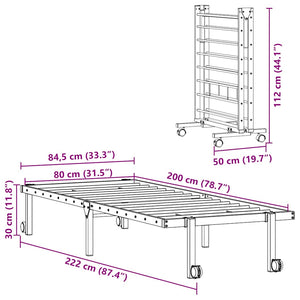 Klappbares Bettgestell Weiß 80x200 cm