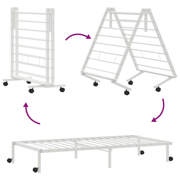Klappbares Bettgestell Weiß 90x190 cm