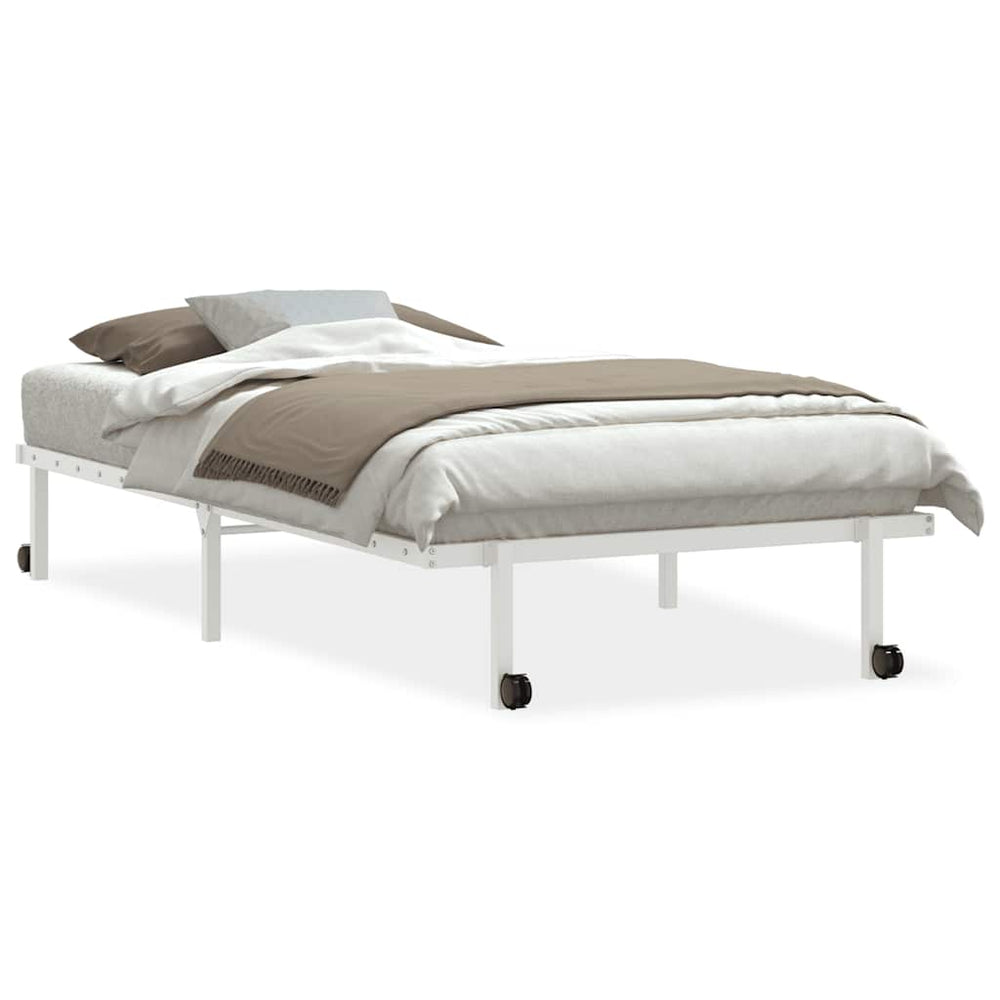 Klappbares Bettgestell Weiß 100x190 cm
