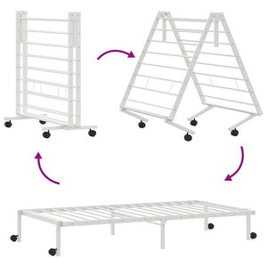 Klappbares Bettgestell Weiß 100x190 cm