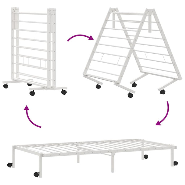 Klappbares Bettgestell 100x200 cm Weiß
