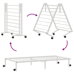 Klappbares Bettgestell Weiß 107x203 cm