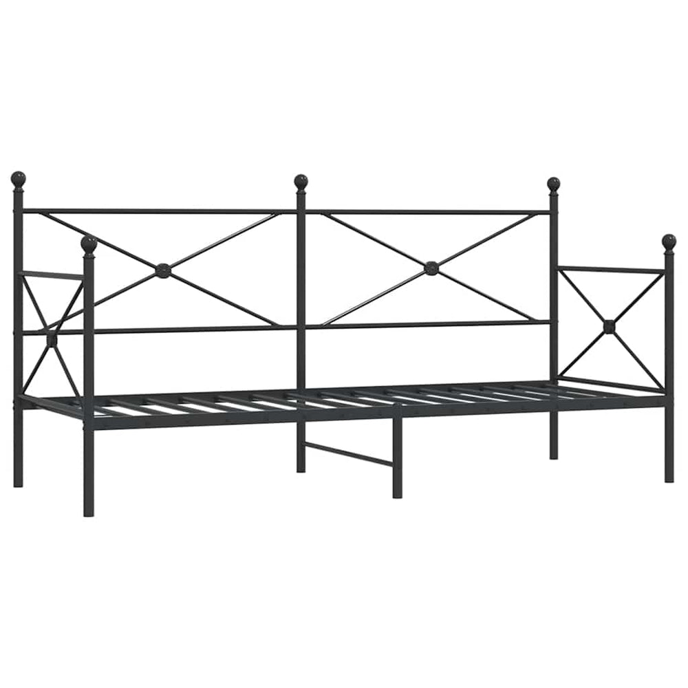 vidaXL Day Bed Frame Without Mattress Black 75x190 cm Steel