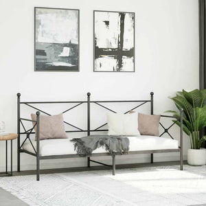 Tagesbett 75x190 cm Schwarz Stahl