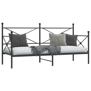 Tagesbett 75x190 cm Schwarz Stahl