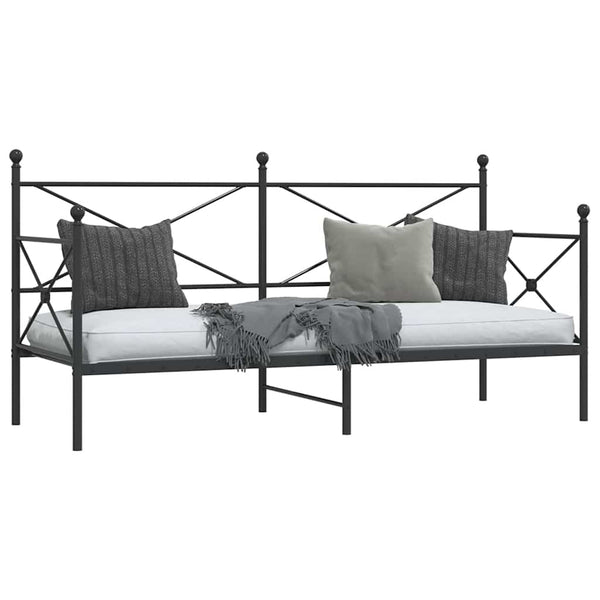 Tagesbett 75x190 cm Schwarz Stahl