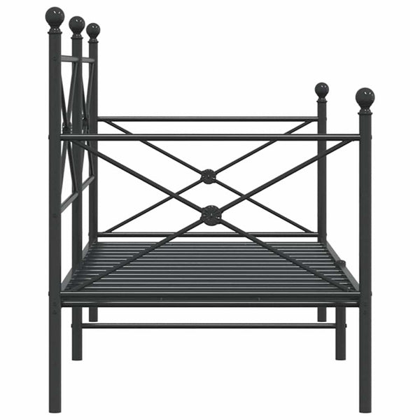 Tagesbett 75x190 cm Schwarz Stahl