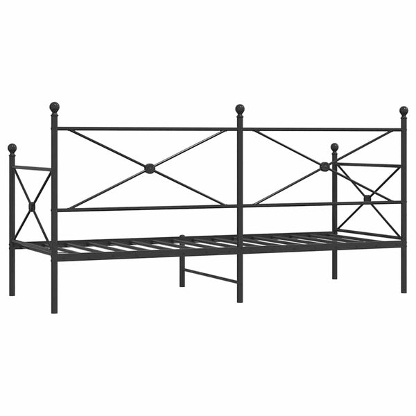 Tagesbett 75x190 cm Schwarz Stahl