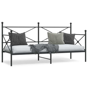Tagesbett 75x190 cm Schwarz Stahl
