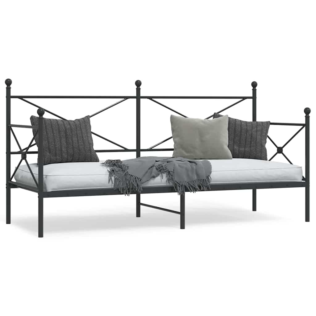 Tagesbett 75x190 cm Schwarz Stahl