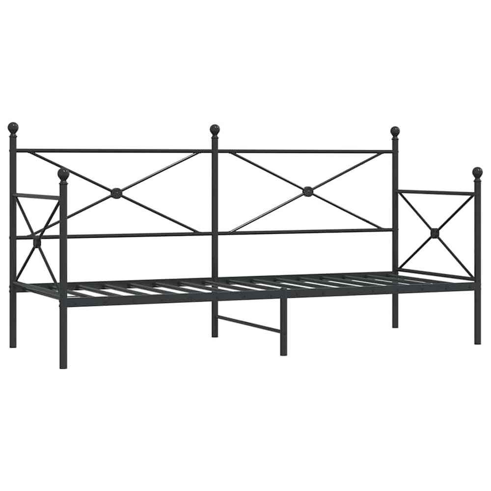 Tagesbett Schwarz 80x200 cm Stahl