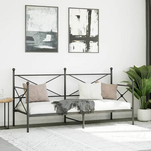 Tagesbett Schwarz 80x200 cm Stahl