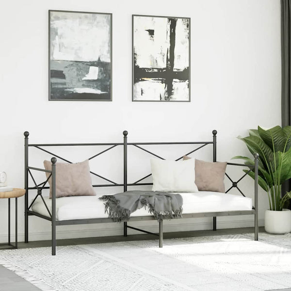 Tagesbett Schwarz 80x200 cm Stahl