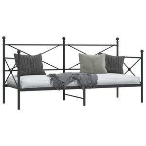 Tagesbett Schwarz 80x200 cm Stahl