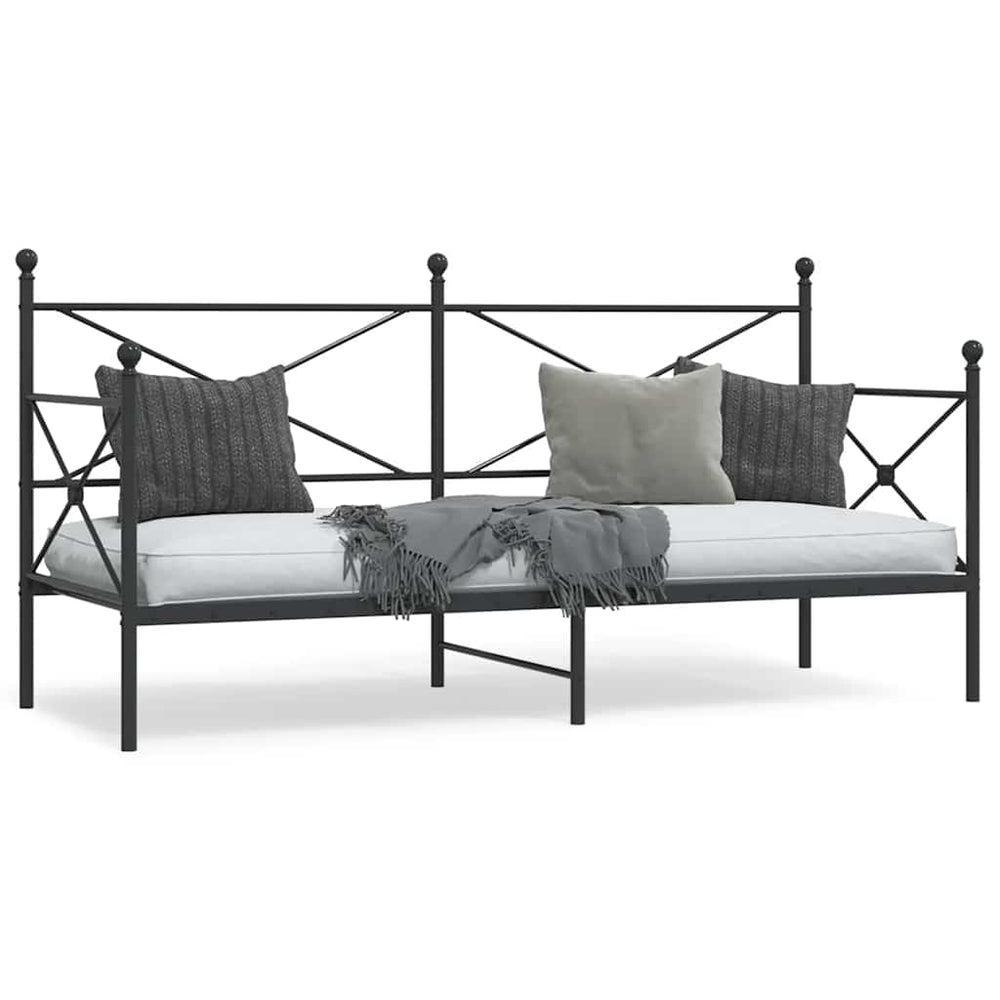 Tagesbett Schwarz 80x200 cm Stahl