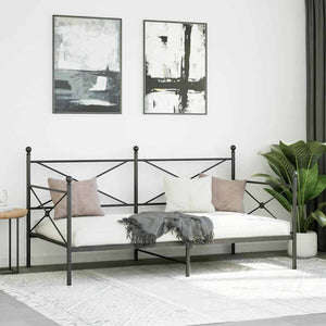 Schwarzes Tagesbett 100x190 cm