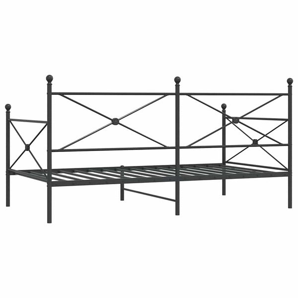 Schwarzes Tagesbett 100x190 cm