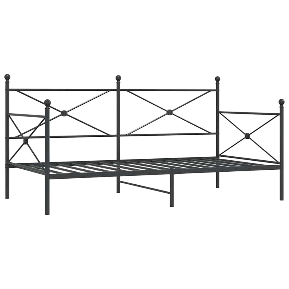 Tagesbett Schwarz 100x200 cm Stahl ohne Matratze