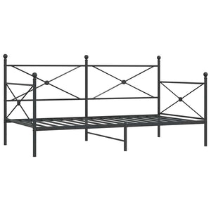 Tagesbett Schwarz 100x200 cm Stahl ohne Matratze