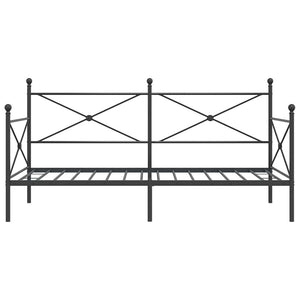 Tagesbett Schwarz 100x200 cm Stahl ohne Matratze