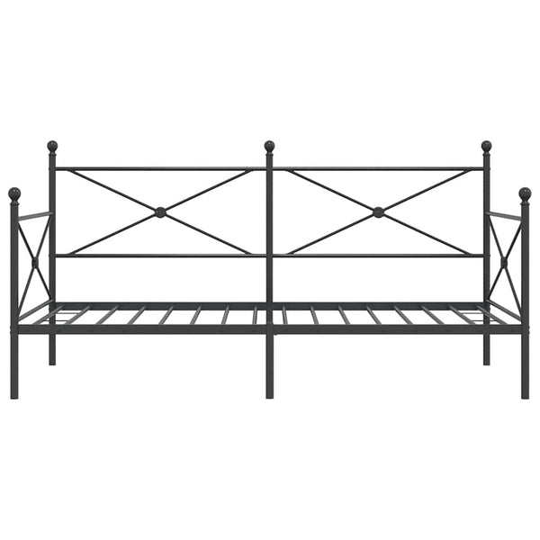 Tagesbett Schwarz 100x200 cm Stahl ohne Matratze