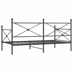 Tagesbett Schwarz 100x200 cm Stahl ohne Matratze