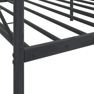 Tagesbett Schwarz 100x200 cm Stahl ohne Matratze