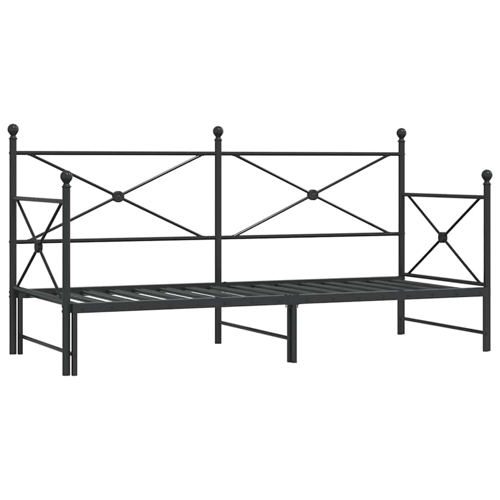 Ausziehbares Tagesbett 75x190 cm Schwarz