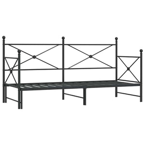 Ausziehbares Tagesbett 75x190 cm Schwarz