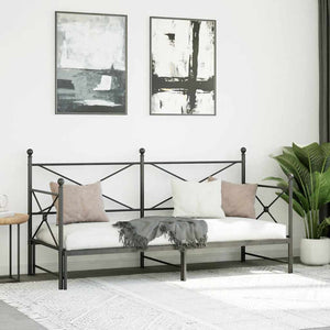 Ausziehbares Tagesbett 75x190 cm Schwarz