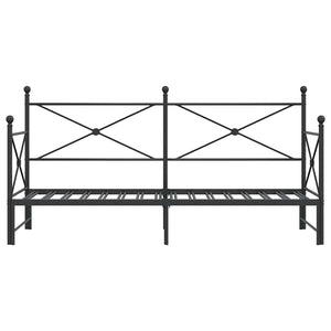 Ausziehbares Tagesbett 75x190 cm Schwarz