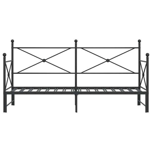 Ausziehbares Tagesbett 75x190 cm Schwarz