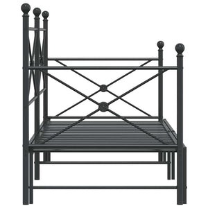 Ausziehbares Tagesbett 75x190 cm Schwarz