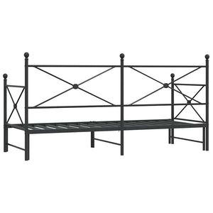 Ausziehbares Tagesbett 75x190 cm Schwarz
