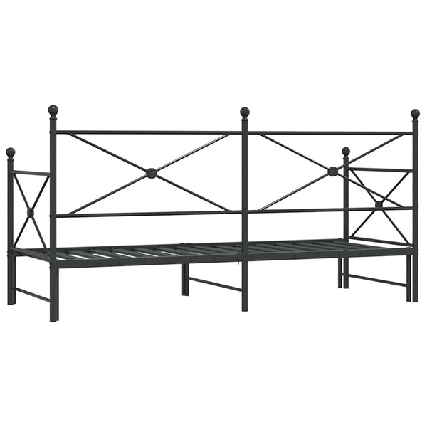 Ausziehbares Tagesbett 75x190 cm Schwarz