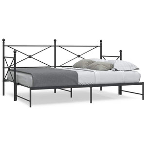Ausziehbares Tagesbett 75x190 cm Schwarz