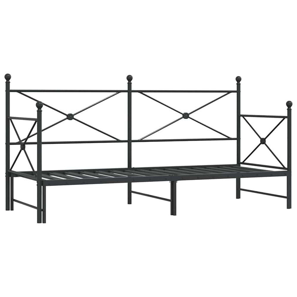 Ausziehbares Tagesbett Schwarz 80x200 cm