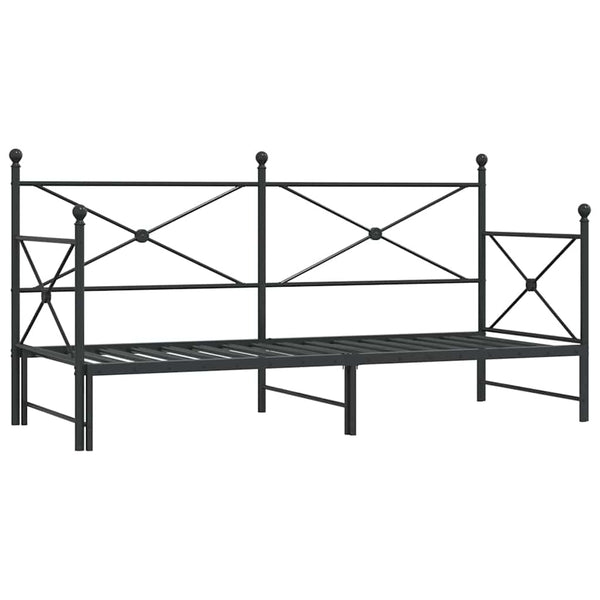 Ausziehbares Tagesbett Schwarz 80x200 cm