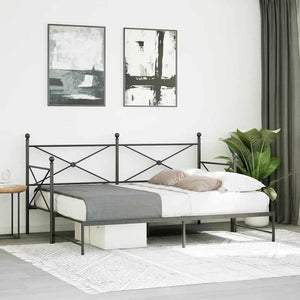 Ausziehbares Tagesbett Schwarz 80x200 cm