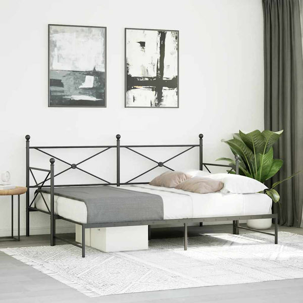 Ausziehbares Tagesbett Schwarz 80x200 cm